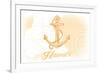 Hawaii - Anchor - Yellow - Coastal Icon-Lantern Press-Framed Premium Giclee Print