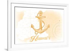 Hawaii - Anchor - Yellow - Coastal Icon-Lantern Press-Framed Premium Giclee Print