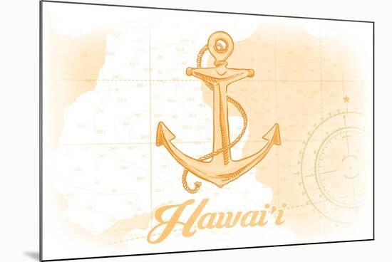 Hawaii - Anchor - Yellow - Coastal Icon-Lantern Press-Mounted Premium Giclee Print