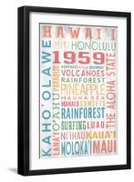 Hawaii - Barnwood Typography-Lantern Press-Framed Art Print