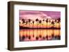 Hawaii Beach Sunset Scenic Panoramic Banner Background for Summer Vacation, Romantic Honeymoon Trav-Maridav-Framed Photographic Print