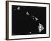 Hawaii Black and White Map-NaxArt-Framed Art Print