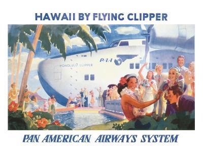 12in x 18in Vintage Airline Travel Poster by Paul George Lawler c.1938 Master Art Print Skyway to Inca Land PAA Peru Pan American Airways