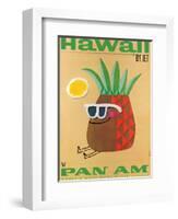 Hawaii by Jet - Pan American Airlines (PAA) - Mr. Pineapple Head-Phillips-Framed Art Print