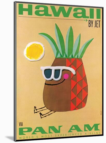 Hawaii by Jet - Pan American Airlines (PAA) - Mr. Pineapple Head-Phillips-Mounted Art Print