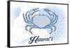 Hawaii - Crab - Blue - Coastal Icon-Lantern Press-Framed Stretched Canvas