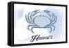 Hawaii - Crab - Blue - Coastal Icon-Lantern Press-Framed Stretched Canvas
