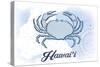 Hawaii - Crab - Blue - Coastal Icon-Lantern Press-Stretched Canvas