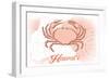 Hawaii - Crab - Coral - Coastal Icon-Lantern Press-Framed Art Print