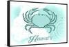 Hawaii - Crab - Teal - Coastal Icon-Lantern Press-Framed Stretched Canvas