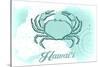 Hawaii - Crab - Teal - Coastal Icon-Lantern Press-Stretched Canvas