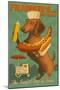 Hawaii - Dachshund - Retro Hotdog Ad - Lantern Press Artwork-Lantern Press-Mounted Art Print