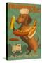 Hawaii - Dachshund - Retro Hotdog Ad - Lantern Press Artwork-Lantern Press-Stretched Canvas
