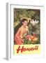 Hawaii, Hawaiian Woman with Fruit-null-Framed Art Print