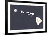 Hawaii - Home State - White on Gray-Lantern Press-Framed Premium Giclee Print