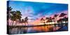Hawaii Honolulu Oahu Pool Side Sunset and Palm Trees-Lynn Yeh-Stretched Canvas