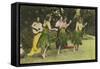 Hawaii - Hula Dancers in Color-Lantern Press-Framed Stretched Canvas