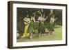 Hawaii - Hula Dancers in Color-Lantern Press-Framed Art Print