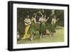 Hawaii - Hula Dancers in Color-Lantern Press-Framed Art Print