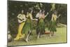 Hawaii - Hula Dancers in Color-Lantern Press-Mounted Art Print