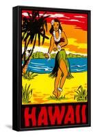 Hawaii, Hula Girl-null-Framed Stretched Canvas