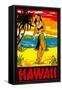 Hawaii, Hula Girl-null-Framed Stretched Canvas