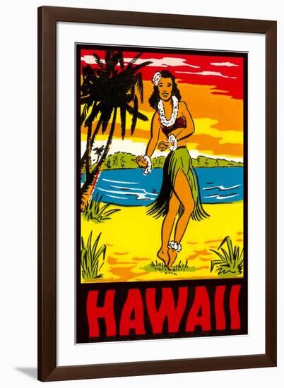 Hawaii, Hula Girl-null-Framed Art Print