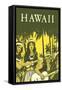 Hawaii, Hula Girls with Ukuleles-null-Framed Stretched Canvas