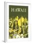 Hawaii, Hula Girls with Ukuleles-null-Framed Art Print