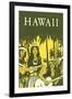 Hawaii, Hula Girls with Ukuleles-null-Framed Art Print