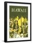 Hawaii, Hula Girls with Ukuleles-null-Framed Art Print