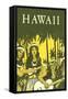 Hawaii, Hula Girls with Ukuleles-null-Framed Stretched Canvas