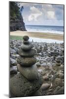 Hawaii, Kalalau Trail, Kauai, Napali, Napali Coast State Park, rock cairns-Lee Klopfer-Mounted Photographic Print