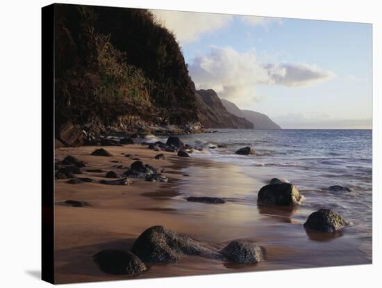 Hawaii, Kauai, Haena Sp, a View of the Na Pali Coast from Kee Beach-Christopher Talbot Frank-Stretched Canvas