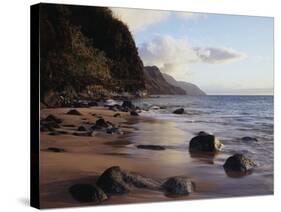 Hawaii, Kauai, Haena Sp, a View of the Na Pali Coast from Kee Beach-Christopher Talbot Frank-Stretched Canvas