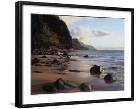 Hawaii, Kauai, Haena Sp, a View of the Na Pali Coast from Kee Beach-Christopher Talbot Frank-Framed Photographic Print