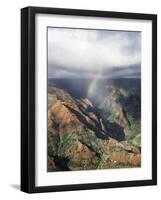 Hawaii, Kauai, Waimea Canyon State Park, a Rainbow over Waimea Canyon-Christopher Talbot Frank-Framed Photographic Print