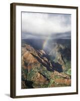 Hawaii, Kauai, Waimea Canyon State Park, a Rainbow over Waimea Canyon-Christopher Talbot Frank-Framed Photographic Print