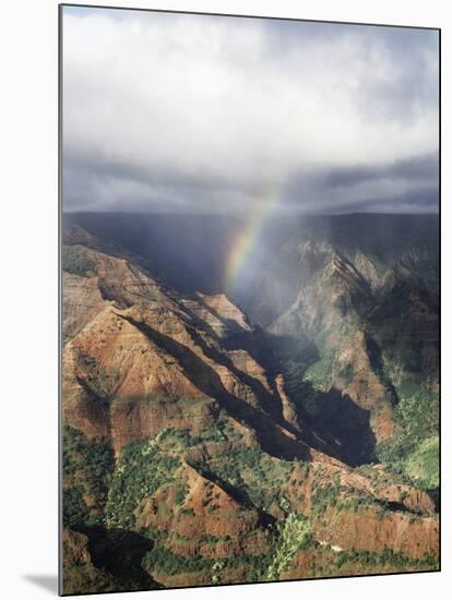 Hawaii, Kauai, Waimea Canyon State Park, a Rainbow over Waimea Canyon-Christopher Talbot Frank-Mounted Photographic Print