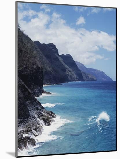 Hawaii, Kauai, Waves from the Pacific Ocean Along the Na Pali Coast-Christopher Talbot Frank-Mounted Photographic Print