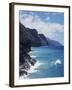 Hawaii, Kauai, Waves from the Pacific Ocean Along the Na Pali Coast-Christopher Talbot Frank-Framed Photographic Print