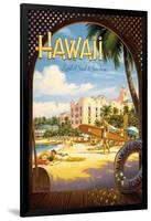 Hawaii, Land of Surf and Sunshine-Kerne Erickson-Framed Art Print