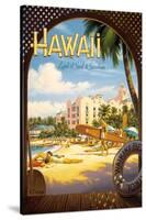 Hawaii, Land of Surf and Sunshine-Kerne Erickson-Stretched Canvas