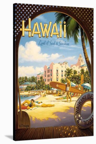 Hawaii, Land of Surf and Sunshine-Kerne Erickson-Stretched Canvas