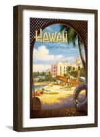 Hawaii, Land of Surf and Sunshine-Kerne Erickson-Framed Art Print