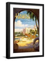 Hawaii, Land of Surf and Sunshine-Kerne Erickson-Framed Art Print