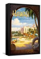 Hawaii, Land of Surf and Sunshine-Kerne Erickson-Framed Stretched Canvas