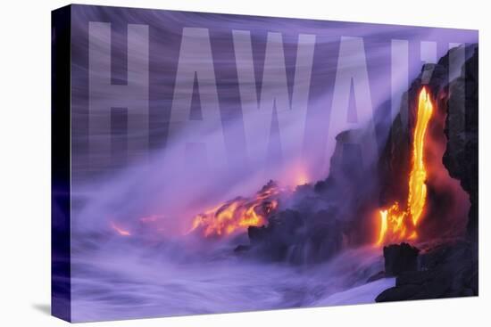 Hawaii - Lava Flow-Lantern Press-Stretched Canvas