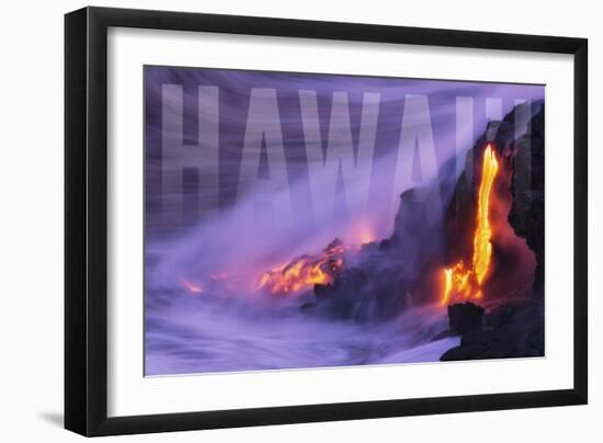 Hawaii - Lava Flow-Lantern Press-Framed Art Print