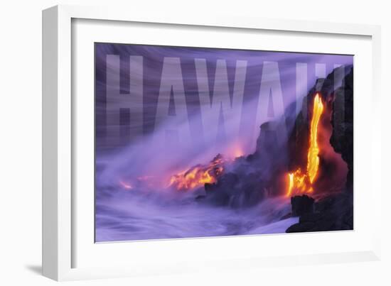 Hawaii - Lava Flow-Lantern Press-Framed Art Print